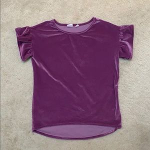 GAP Kids velvet top purple size small 6-7